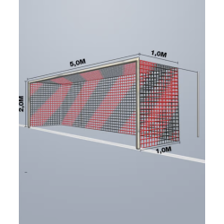 7-mands Fodboldnet - 5,15 x 2,05 x 1/1M - 2 Farvet - St