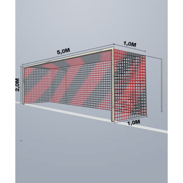 7-mands Fodboldnet - 5,15 x 2,05 x 1/1M - 2 Farvet - St