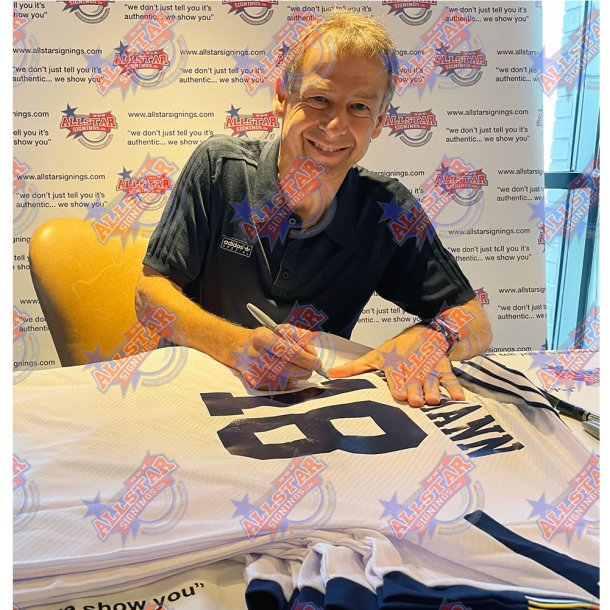 Tottenham Hotspur FC 1994 Klinsmann &amp; Sheringham Signeret Trje (Indrammet)