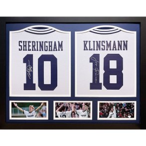 Tottenham Hotspur FC 1994 Klinsmann & Sheringham Signeret Trje (Indrammet)