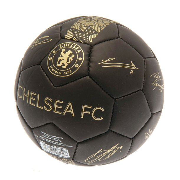 Chelsea FC Guld Skill Bold m. Autografer - Str. 1