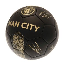 Manchester City FC Guld Skill Bold m. Autografer - Str. 1