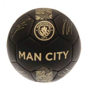 Manchester City FC Guld Skill Bold m. Autografer - Str. 1
