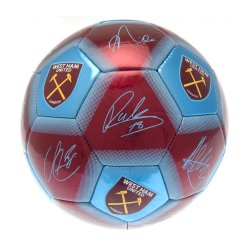 West Ham United FC Mini Bold m. Autografer - Str. 1