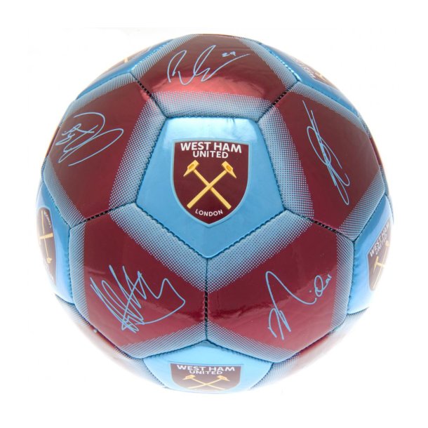 West Ham United FC Mini Bold m. Autografer - Str. 1