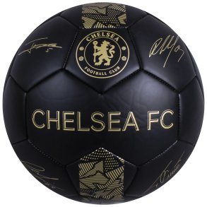  Chelsea FC Guld Fodbold m. Autografer - Str. 5