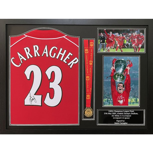 Liverpool FC Carragher Signeret Trje &amp; Medalje