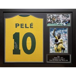 Brasilien 1970 Pele Signeret Trje (Indrammet)