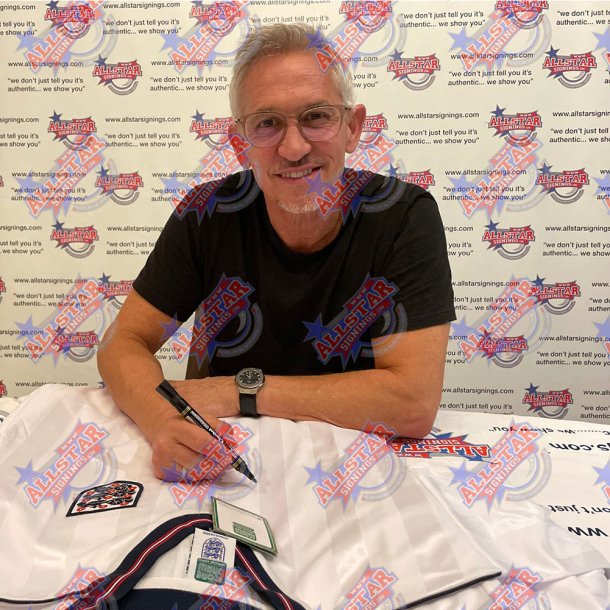 England FA 1986 Lineker Signeret Trje (Indrammet)