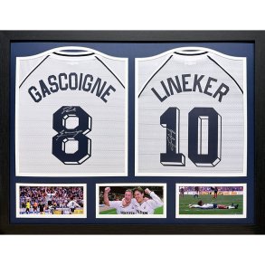 Tottenham Hotspur 1991 Lineker & Gascoigne Signeret Trje (Indrammet)