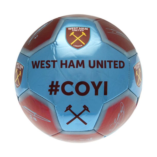 West Ham United FC Bold m. Autografer - Str. 1