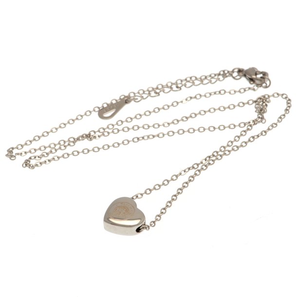 Manchester City FC Rustfri Stl Halskde Med Hjertesmykke i Gaveske