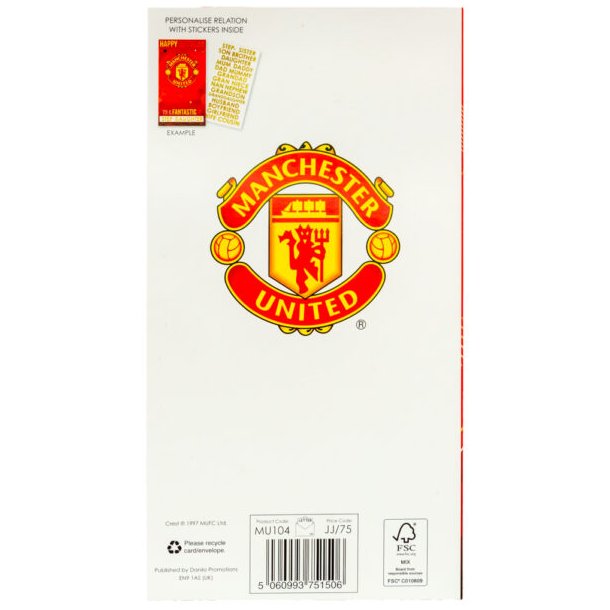 Manchester United FC Fdselsdagskort 