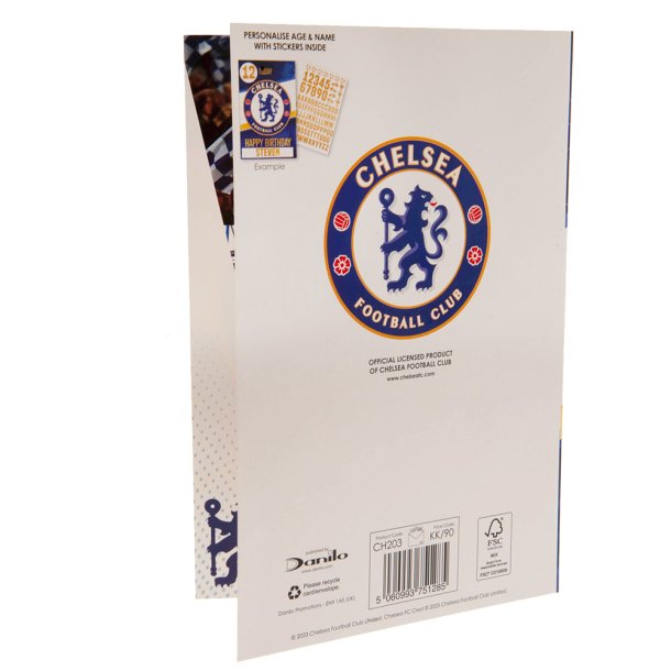 Chelsea F.C. Fdselsdagskort m. klistermrker