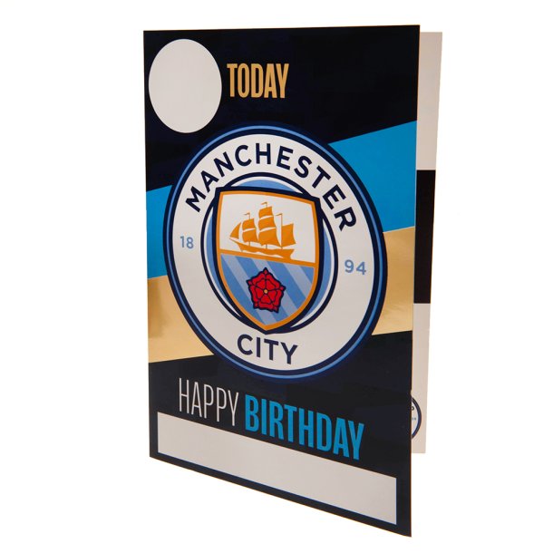 Manchester City F.C. Fdselsdagskort m. klistermrker