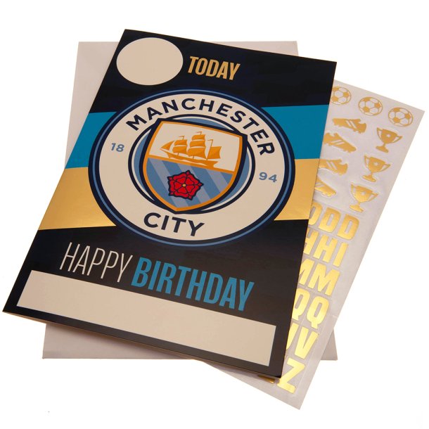 Manchester City F.C. Fdselsdagskort m. klistermrker