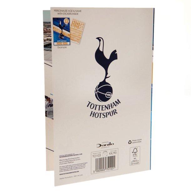 Tottenham Hotspur F.C. Fdselsdagskort m. klistermrker