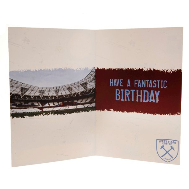 West Ham United F.C. Fdselsdagskort m. klistermrker