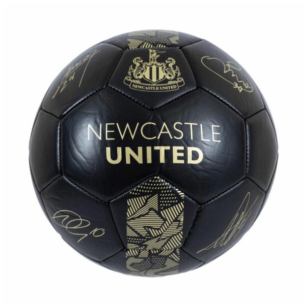 Newcastle United FC Guld Skill Bold m. Autografer - Str. 1