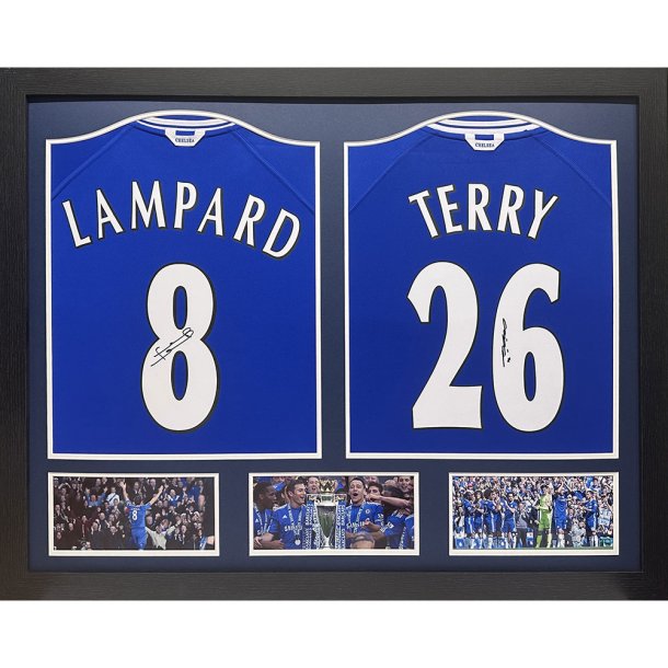 Chelsea FC Lampard &amp; Terry signeret trje (Indrammet)