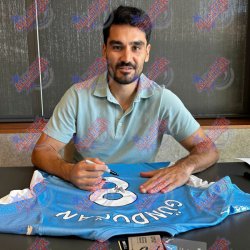 Manchester City FC Gundogan Signeret Trje (Indrammet)