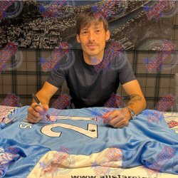 Manchester City FC David Silva Signeret Trje (Indrammet)