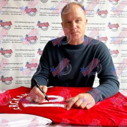 Arsenal FC Bergkamp Signeret Trje (Indrammet)