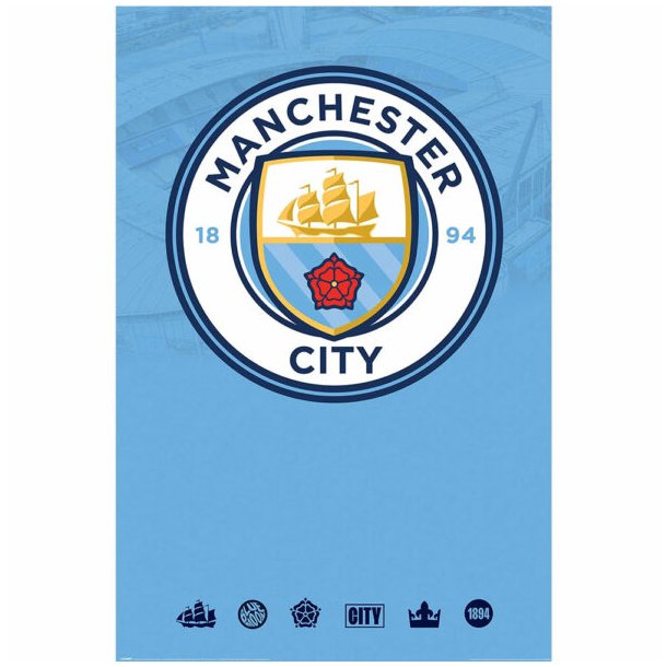 Manchester City FC Logo Plakat - Str. 61x91 