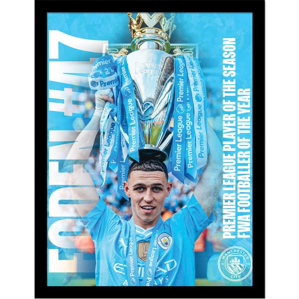 Manchester City FC Foden Mesterskabsfoto 30 x 40 cm