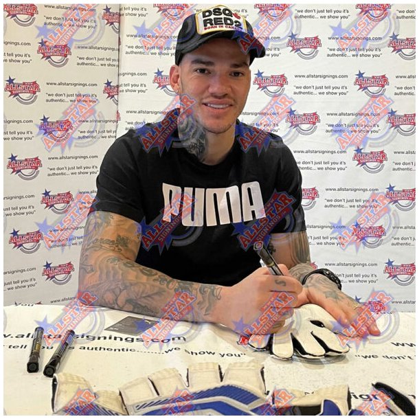 Manchester City FC Ederson Signeret Handske (Indrammet)