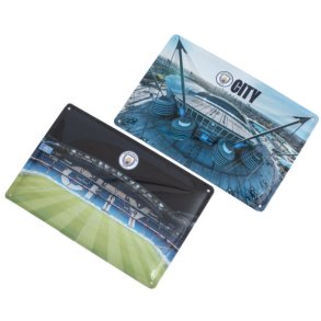 Manchester City FC Metal Stadion Skilte - 2 stk.