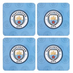 Manchester City FC Bordskner - Pakke med 4 Stk.