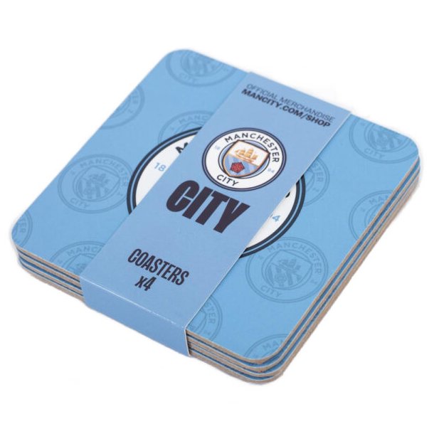 Manchester City FC Bordskner - Pakke med 4 Stk.