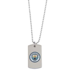 Manchester City FC Slvbelagt Dog Tag Halskde i Gaveske