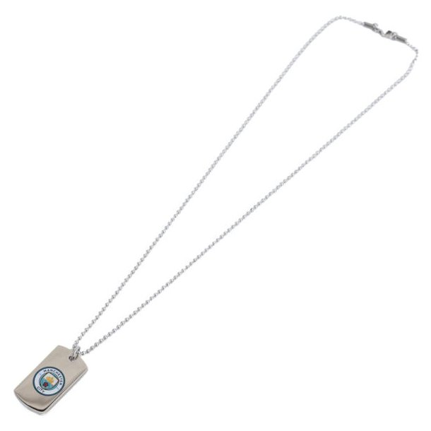 Manchester City FC Slvbelagt Dog Tag Halskde i Gaveske