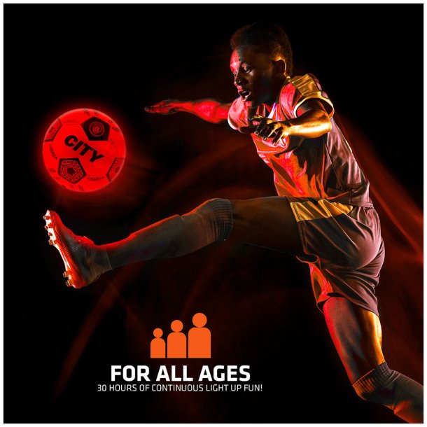 Manchester City FC LED lysende fodbold - Str. 5