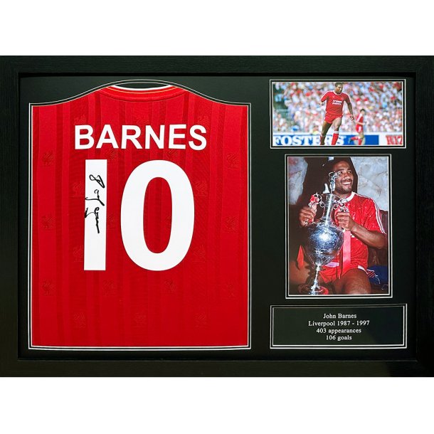 Liverpool FC John Barnes signeret trje (indrammet)