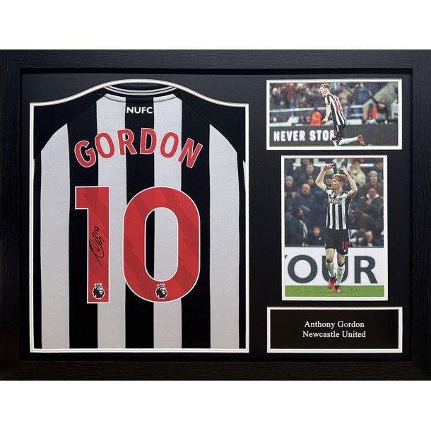 Newcastle United FC Anthony Gordon signeret trje (indrammet)