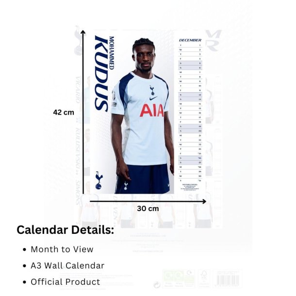 Tottenham Hotspur FC A3 Kalender 2026