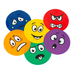 Gulvmarkering med ansigter - 6 stk.