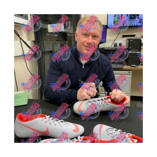 Manchester United FC Scholes Signeret Fodboldstvle (Indrammet)