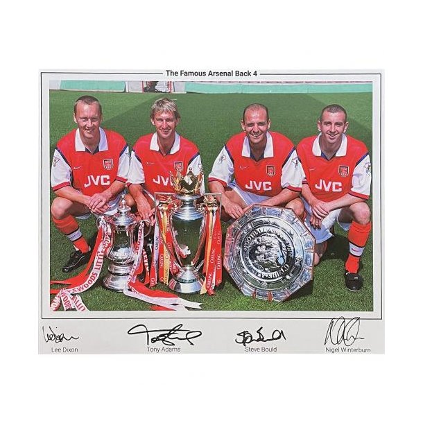 Arsenal FC Signeret Print af Den Bermte 4 Back Kde