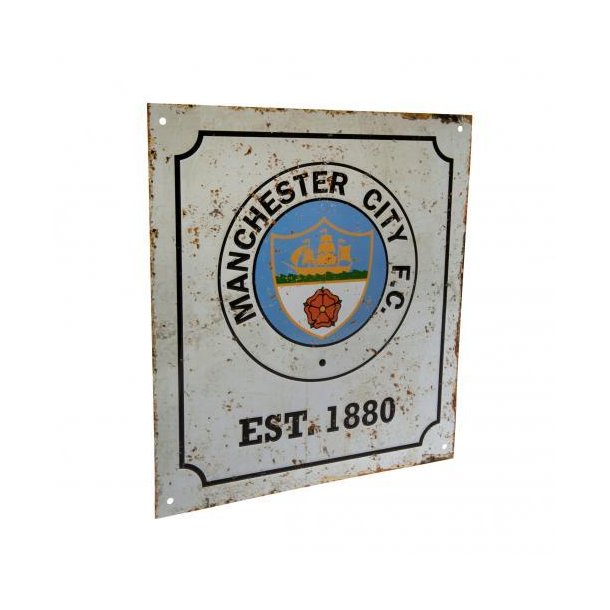 Manchester City F.C. Retro Logo Skilt