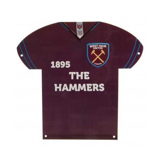 West Ham United FC Trje Metal Skilt