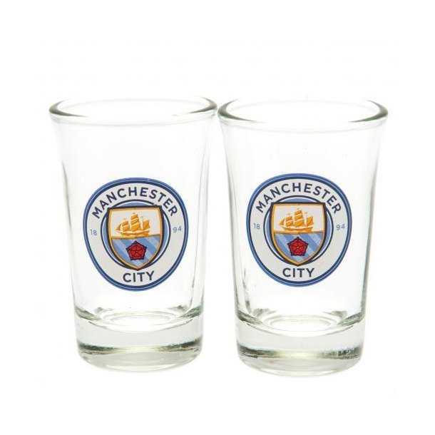 Manchester City FC 2 stk. Shotsglas