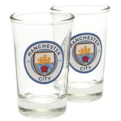 Manchester City FC 2 stk. Shotsglas
