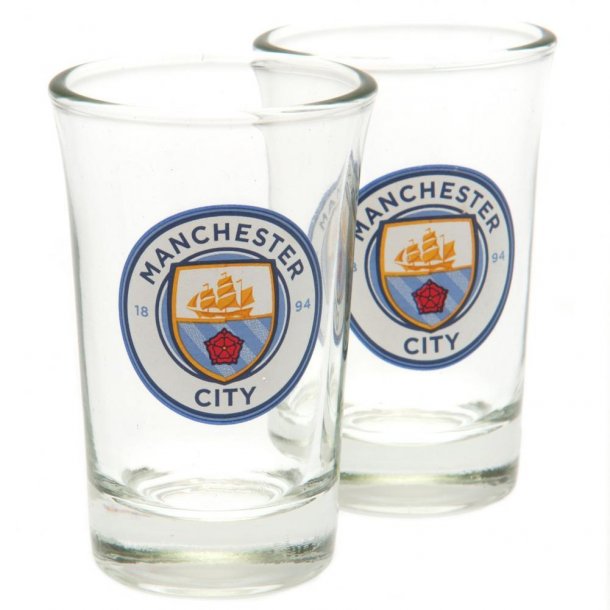 Manchester City FC 2 stk. Shotsglas