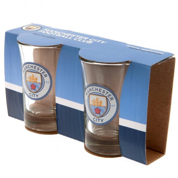 Manchester City FC 2 stk. Shotsglas